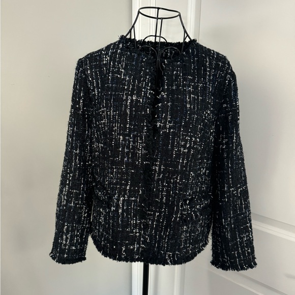 Ann Taylor Tweed Blazer in Blue and Black Size 12 - Picture 1 of 7